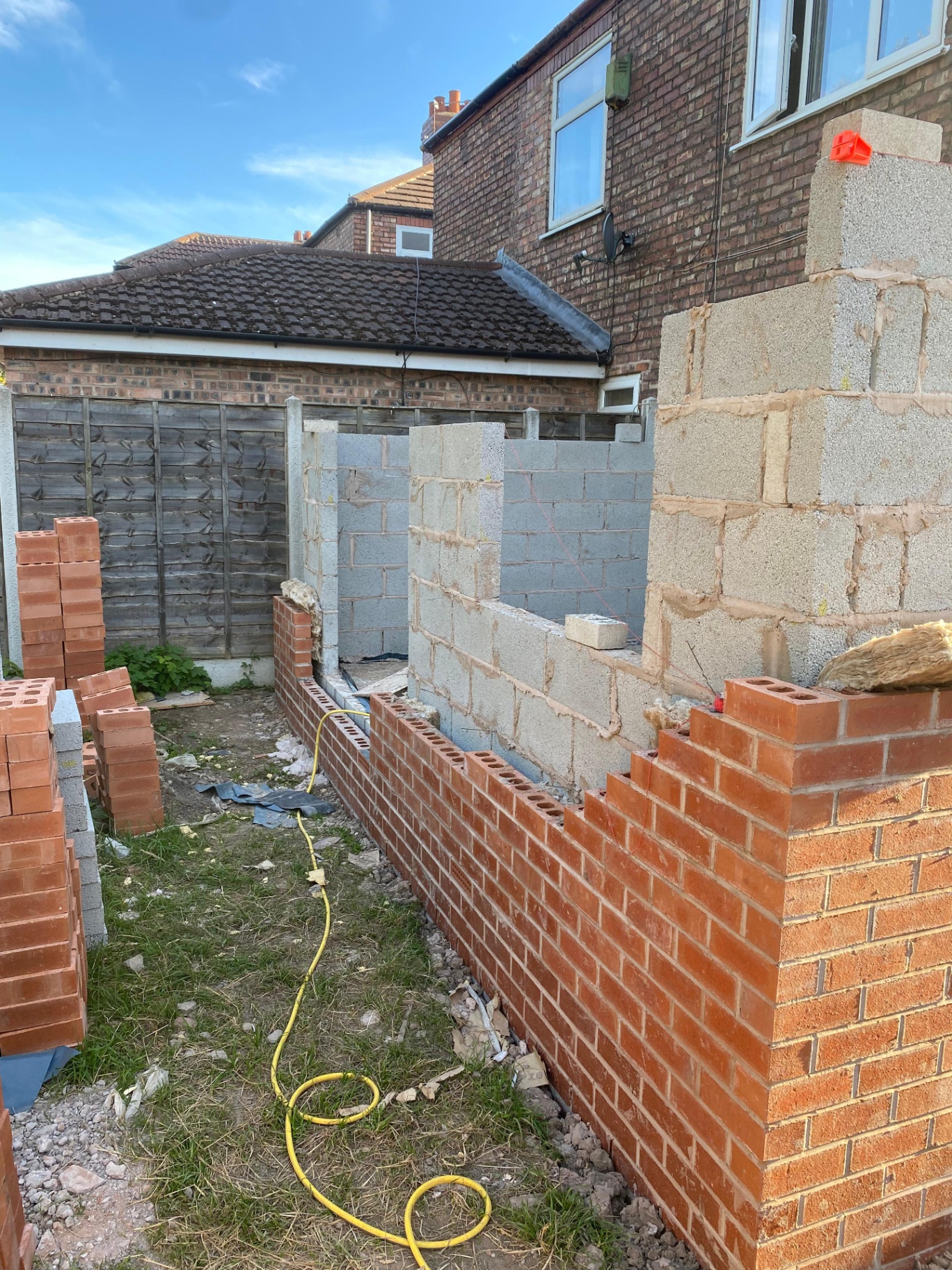 Side extension — external brickwork complete