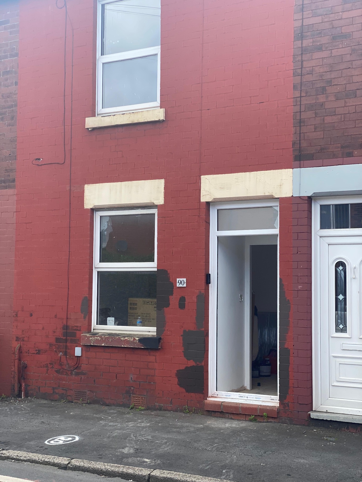New front door install & brick prep